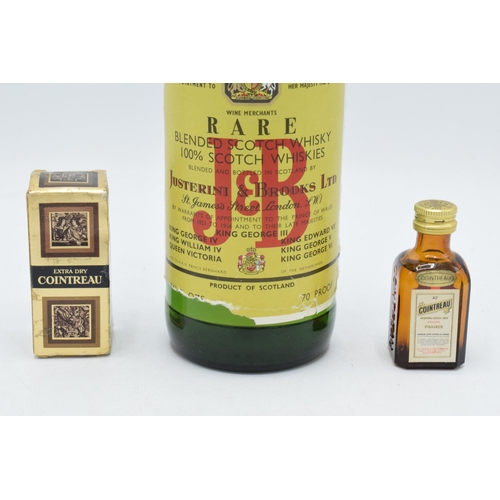 327 - Justerini and Brooks (J&B) rare blended Scotch whisky together with miniature Cointreau 70 proof and... 