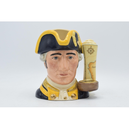 125 - Large Royal Doulton character jug Captain James Cook D7077 with certificate and compass.