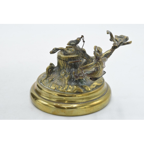 220 - Victorian brass and cast iron money box in the form of a bank with a clock together together with ca... 