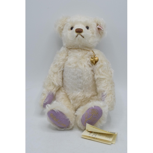 228 - Boxed Steiff Mohair Teddy Bear Diana Memorial bear with tag.