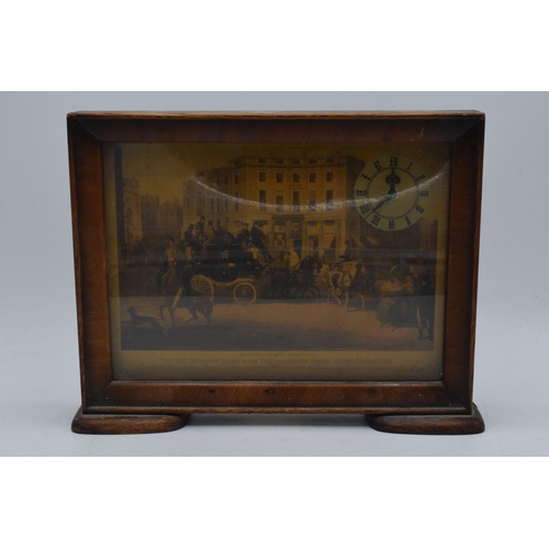 232 - Vintage wooden cased print of The Ace Brighton Coach at The Bull and Mouth, Regent Circus Piccadilly... 