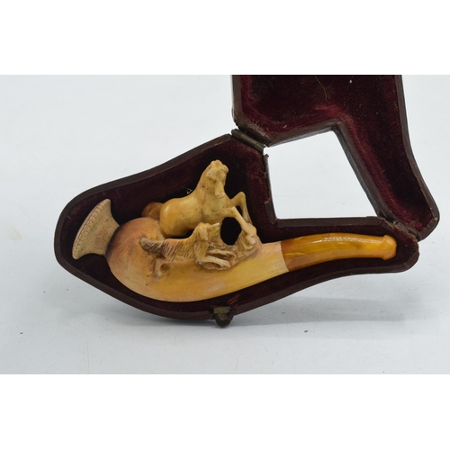 265 - Cased 19th century meerschaum figural pipe.