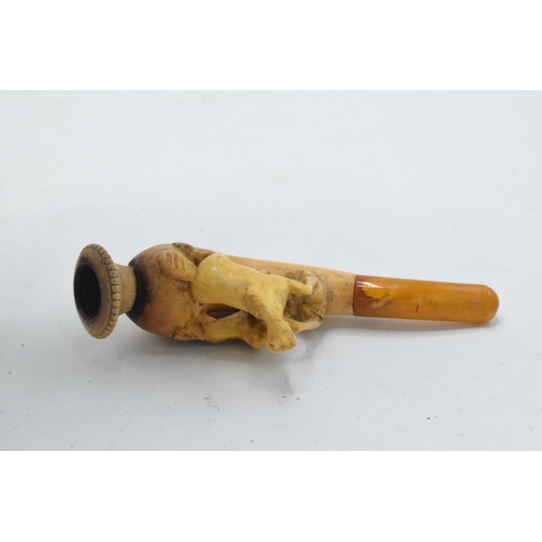 265 - Cased 19th century meerschaum figural pipe.