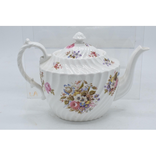 38 - Copeland Spode's Christine teapot with floral sprays together with an Aynsley Summertime teapot (2).