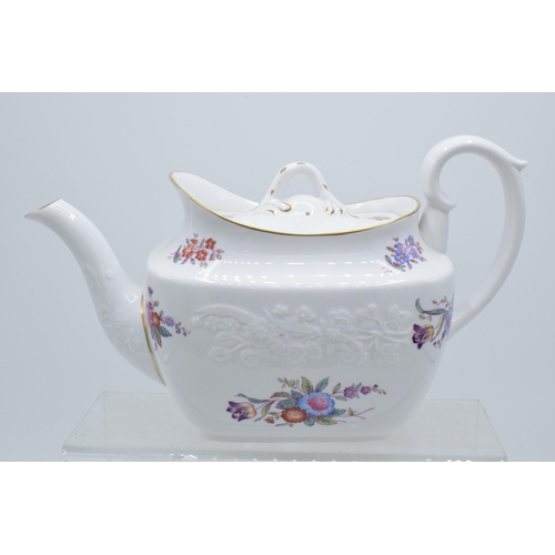 38 - Copeland Spode's Christine teapot with floral sprays together with an Aynsley Summertime teapot (2).