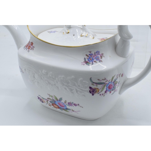 38 - Copeland Spode's Christine teapot with floral sprays together with an Aynsley Summertime teapot (2).