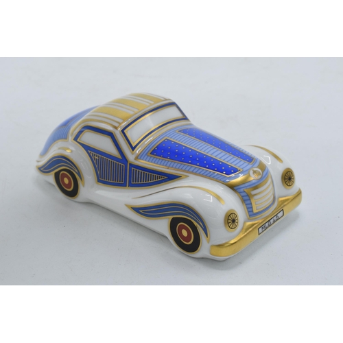 44 - Boxed Royal Crown Derby paperweight Car from the Treasures of Childhood series, first quality.