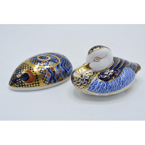 49 - A pair of Royal Crown Derby paperweights to include Computer Mouse Ladybird and a Duck, second quali... 