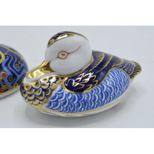 49 - A pair of Royal Crown Derby paperweights to include Computer Mouse Ladybird and a Duck, second quali... 