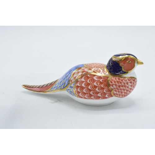 5 - Royal Crown Derby paperweight Pheasant, first quality with stopper.