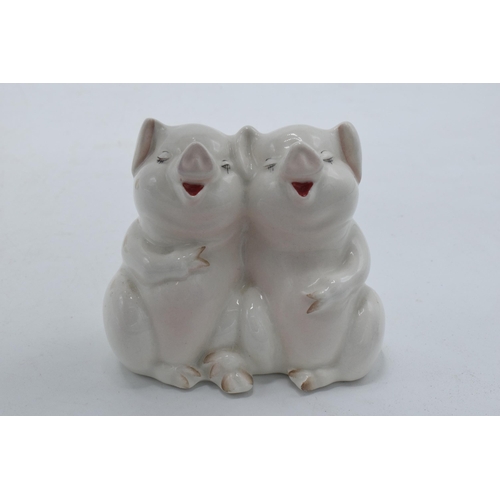 56 - Beswick animals to include chick pecking 2201, seated 2202 and comical pigs 2103 (one chick damaged)... 