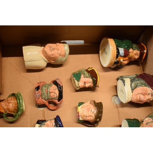 78 - A collection of small and miniature Royal Doulton character jugs to include John Doulton, Sam Weller... 