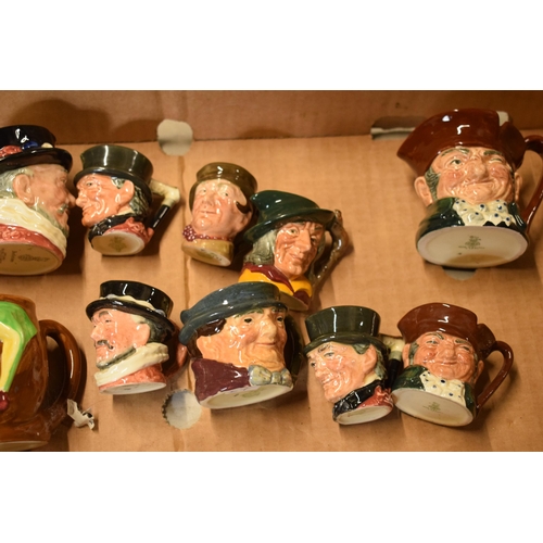 80 - A collection of small and miniature Royal Doulton character jugs to include Jester, Capt Henry Morga... 