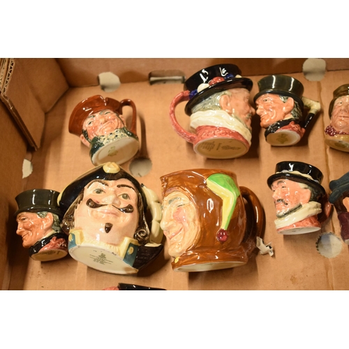 80 - A collection of small and miniature Royal Doulton character jugs to include Jester, Capt Henry Morga... 