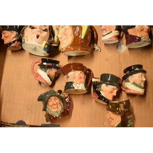 80 - A collection of small and miniature Royal Doulton character jugs to include Jester, Capt Henry Morga... 