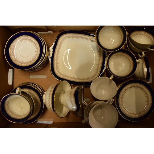 85B - A collection of Royal Worcester Regency tea ware to include a cake plate, 15 cups (2 different model... 