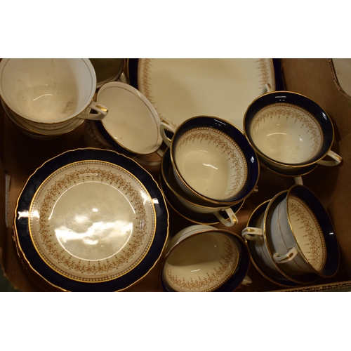 85B - A collection of Royal Worcester Regency tea ware to include a cake plate, 15 cups (2 different model... 