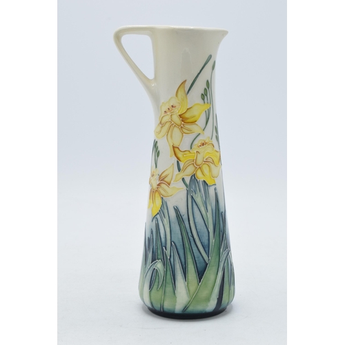 90 - Moorcroft Daffodil / floral yellow jug, limited edition, 19cm tall.