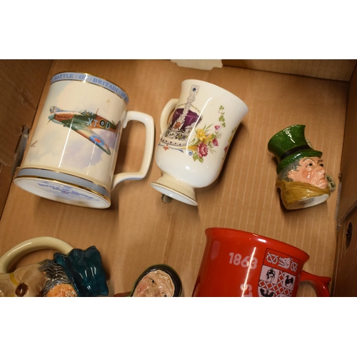 203 - A mixed collection of pottery to include Carlton Ware Stoke City FC tankard, Beswick cruet, Roy Kirk... 