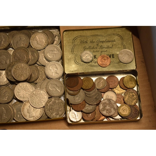 289 - Mixed collection of UK and similar coins to include some half-silver coins and similar denominations... 