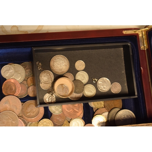 291 - Mixed collection of UK and Foreign coins to include silver examples (Qty).