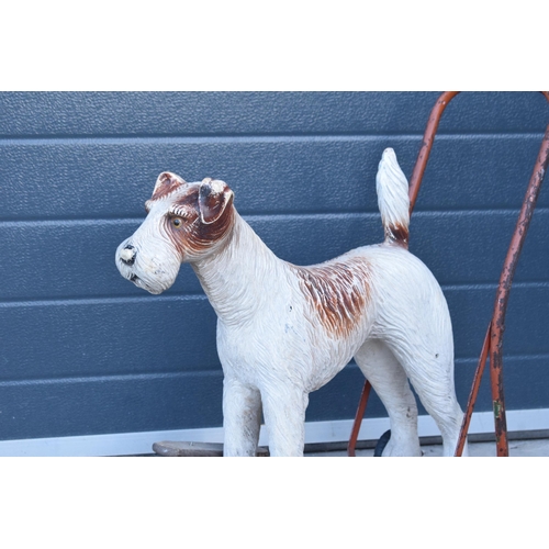 299 - Triang Lines child's walker Fox Terrier with original eyes, circa 1950s, 64cm long.