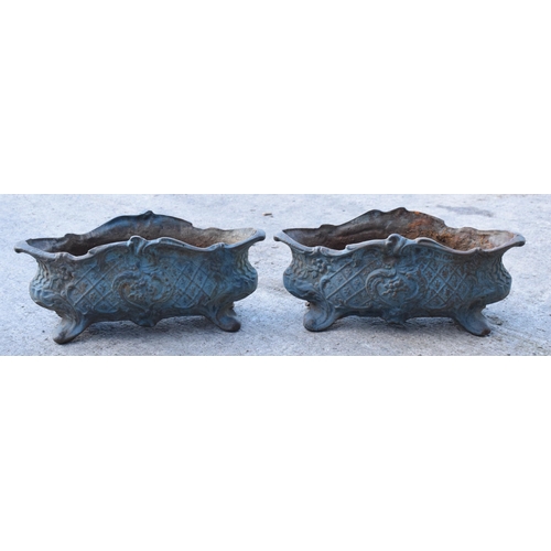 303 - A pair of French cast iron garden planters (2), 48cm wide.