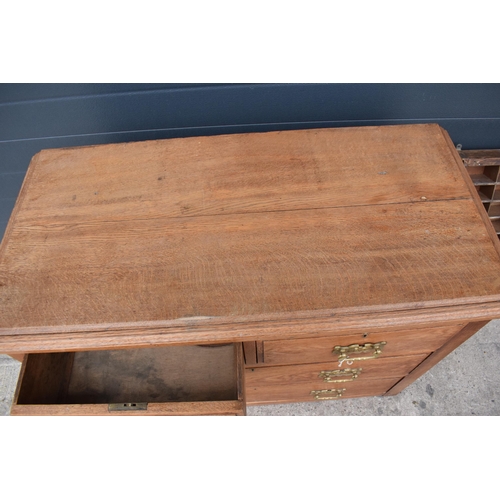 358 - Late 19th Century oak chest of drawers of nice proportions with later brass handles, 96 x 47 x 77cm ... 