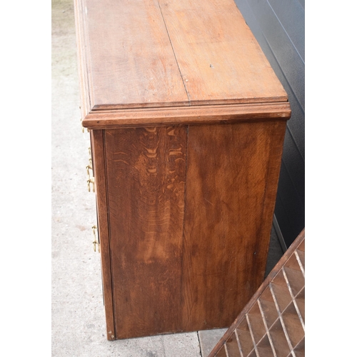 358 - Late 19th Century oak chest of drawers of nice proportions with later brass handles, 96 x 47 x 77cm ... 