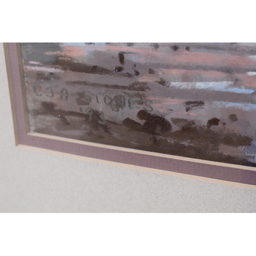 386 - Christopher Assheton-Stones (British, 1947-1999) framed and glazed pastel of a galleon / ships on wa... 