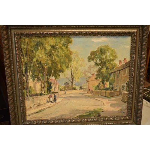 391 - Owen Bowen (1873-1967) framed oil on canvas 'Collingham Village' signed lower left and dated 1931, 3... 