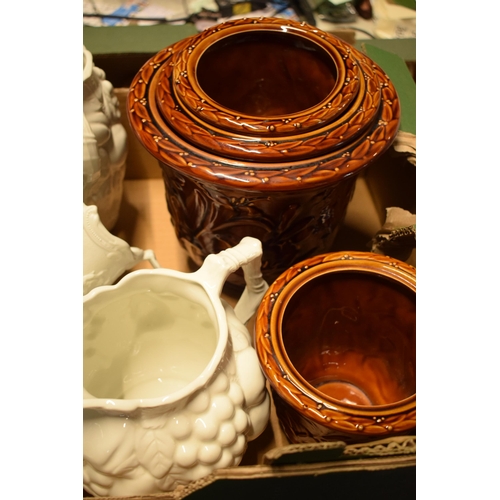 200B - A collection of pottery to include Portmeirion Babes in the Wood jug and others similar, large embos... 