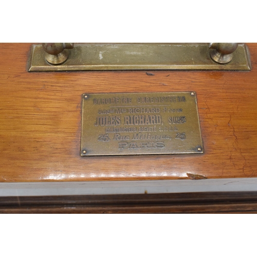 235 - Antique turn of the century mahogany cased barograph by Jules Richard of Paris with paper scroll, 30... 