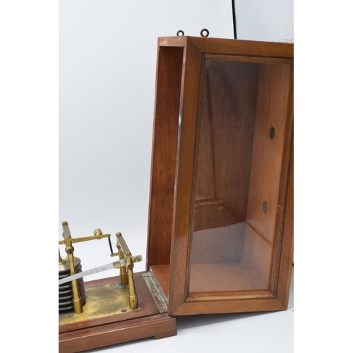 235 - Antique turn of the century mahogany cased barograph by Jules Richard of Paris with paper scroll, 30... 