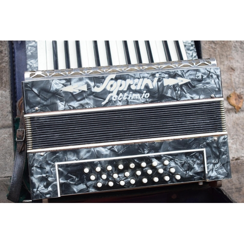 236 - Cased Settimio Soprani accordion.