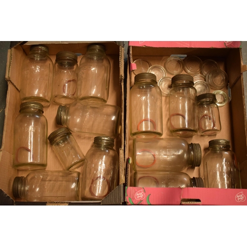 271 - A collection of Kilner jars, of varying sizes, with odd spare lids (Qty), collection only.