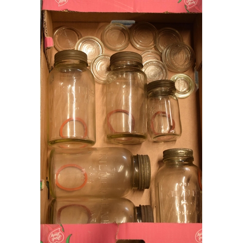 271 - A collection of Kilner jars, of varying sizes, with odd spare lids (Qty), collection only.