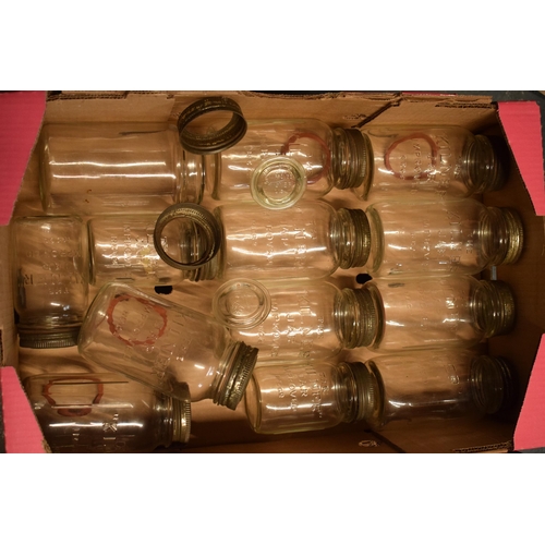 273 - A collection of Kilner jars, of varying sizes, with odd spare lids (Qty), collection only.