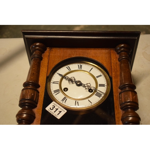 311 - 20th century Vienna-style wall clock, 52cm long, untested.