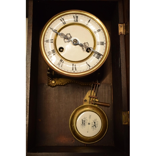 311 - 20th century Vienna-style wall clock, 52cm long, untested.