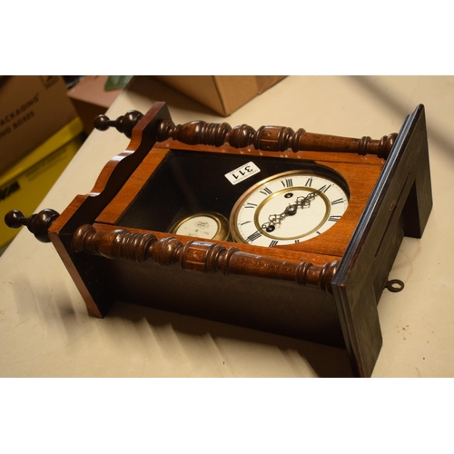 311 - 20th century Vienna-style wall clock, 52cm long, untested.