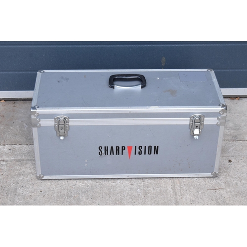 352 - Sharp Vision sturdy box together with contents for woodworking to include belt, plane, mallet and ot... 