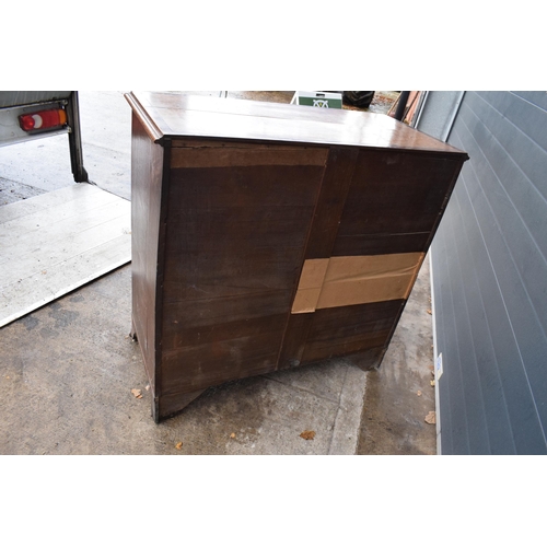 365 - 19th century oak 2 over 3 chest of drawers with ebonised handles, 110 x 54 x 108cm tall.