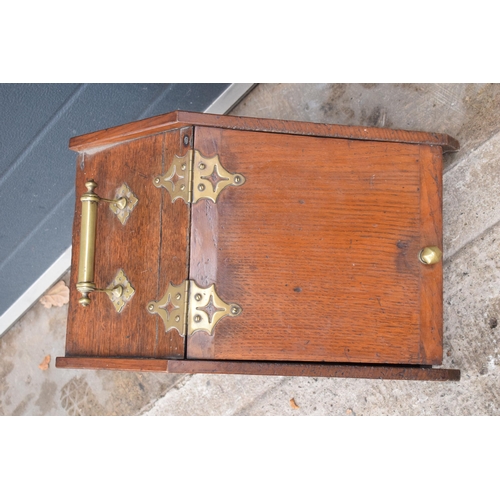 382 - 19th century wooden and brass coal scuttle, 44cm long.