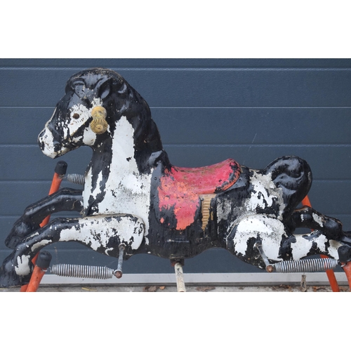 319 - Vintage Mobo rocking horse on springs, 104cm long.