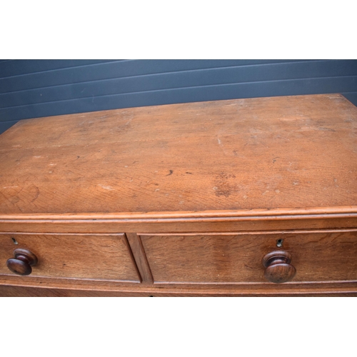 385B - 19th century mahogany 2 over 3 chest of drawers (splits into 2 sections), 113 x 58 x 117cm tall.