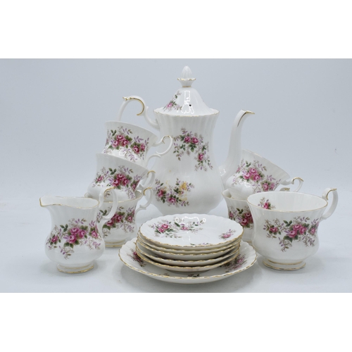 84A - Royal Albert tea ware in the Lavendor Rose pattern to include a coffee pot, 5 small coffee cups, a t... 