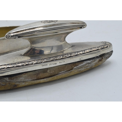 44 - Sterling silver nail buffer, 14cm long.