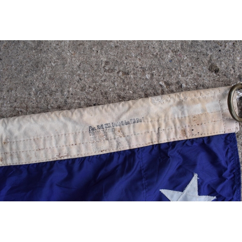 369B - Large vintage American flag, 196 x 102cm, with stamp to top edge.