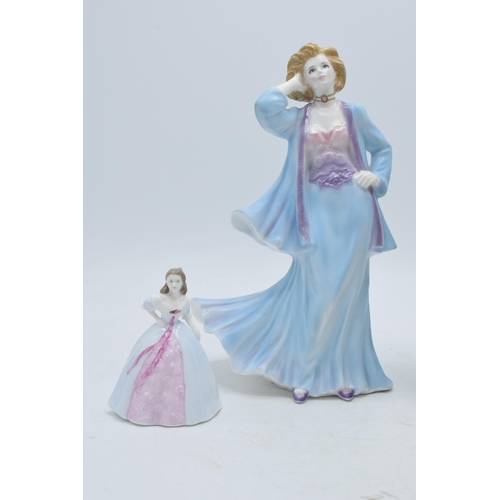 85J - Royal Worcester figure Thoughtful Day Dreams, Coalport small Joanne and one other (3).